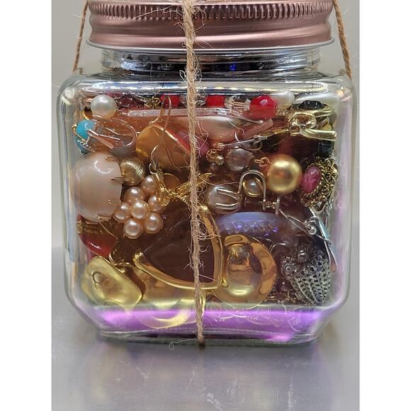 2lb 4oz Jar of Matching Earrings Vintage to Now Clip On & Post Lot (B) - Picture 2 of 5